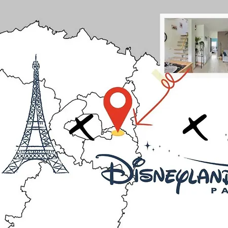 شقة Duplex Between Paris & Disneyland فونْتُنايْ سو بوا